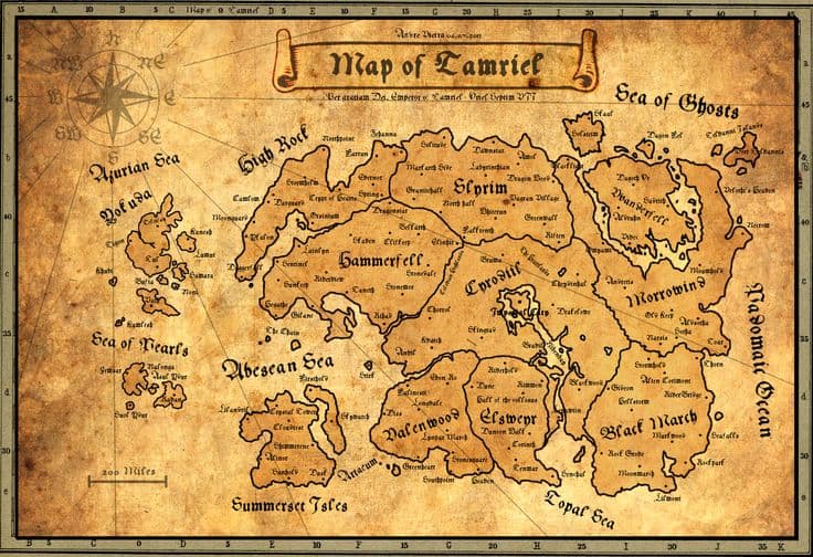 Carte des lieux de Tamriel
